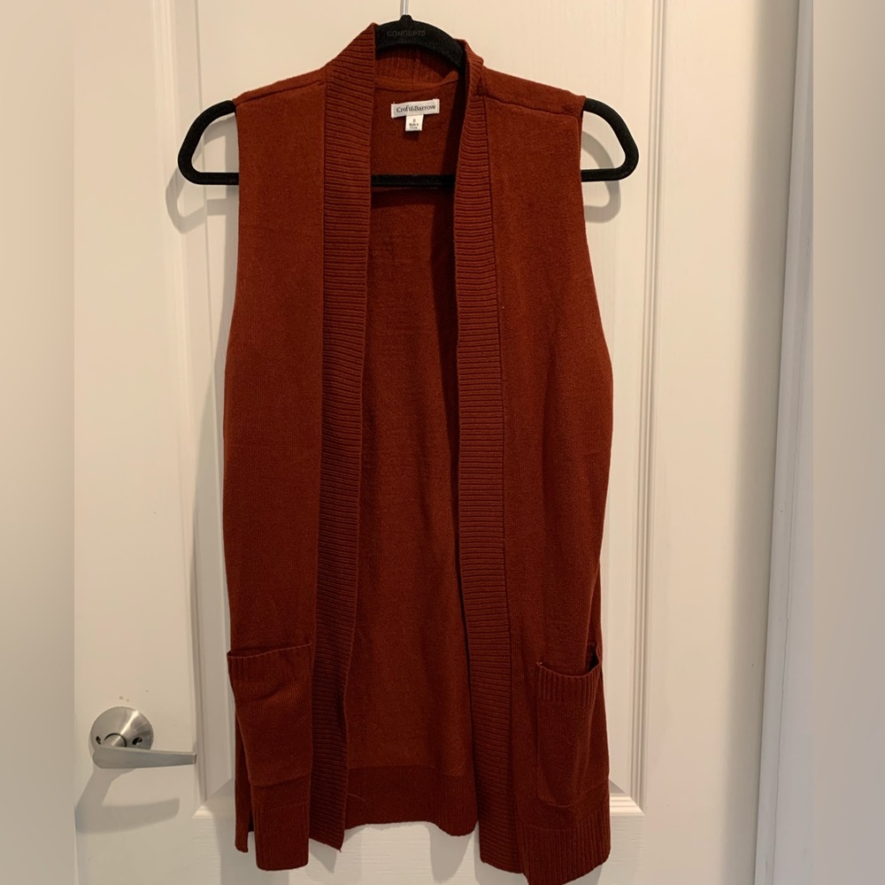 Croft & Barrow Size Small Open Front Vest 2 Pockets Perfect Fall Winter Casua